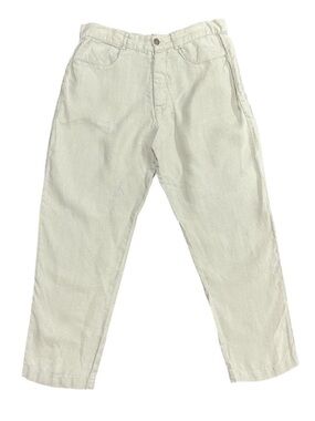 Alex Crane Women's Pants 30 "Cham" Pants in "Natural Bone" 100% Linen Button Fly